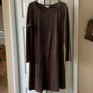 Brown velour XL fit and flare dress